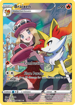 Braixen, Silver Tempest Trainer Gallery #TG01, Pokémon TCG card
