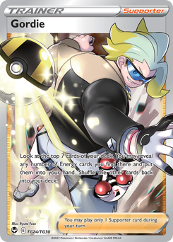 Gordie, Silver Tempest Trainer Gallery #TG24, Pokémon TCG card