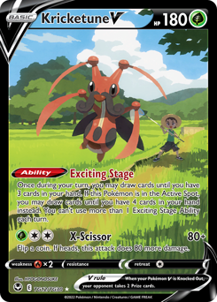 Kricketune V, Silver Tempest Trainer Gallery #TG12, Pokémon TCG card