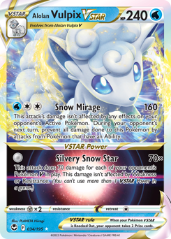 Alolan Vulpix VSTAR, Silver Tempest #34, Pokémon TCG card