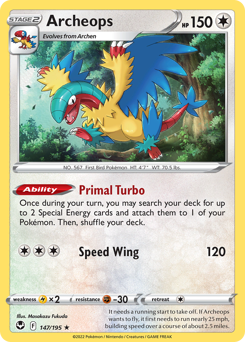Archeops, Silver Tempest #147, Pokémon TCG card