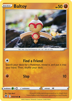 Baltoy, Silver Tempest #93, Pokémon TCG card