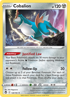 Cobalion, Silver Tempest #126, Pokémon TCG card