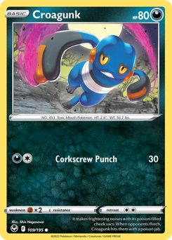 Croagunk, Silver Tempest #109, Pokémon TCG card