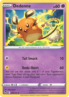 Dedenne, Silver Tempest #85, Pokémon TCG card