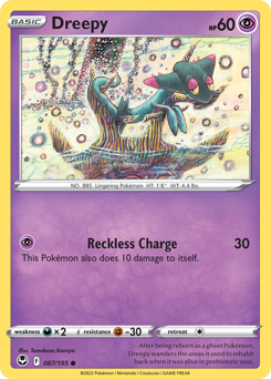 Dreepy, Silver Tempest #87, Pokémon TCG card