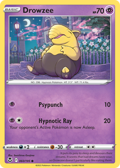 Drowzee, Silver Tempest #60, Pokémon TCG card