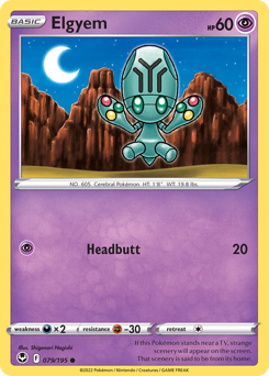 Elgyem, Silver Tempest #79, Pokémon TCG card