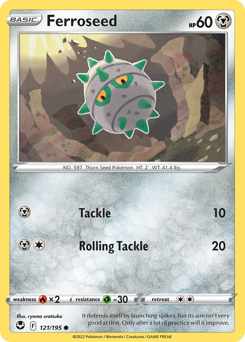 Ferroseed, Silver Tempest #121, Pokémon TCG card
