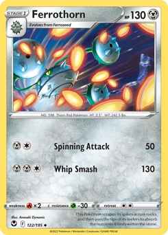 Ferrothorn, Silver Tempest #122, Pokémon TCG card
