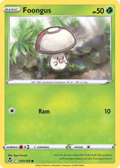 Foongus, Silver Tempest #11, Pokémon TCG card