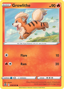 Growlithe, Silver Tempest #19, Pokémon TCG card