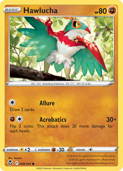 Hawlucha, Silver Tempest #98, Pokémon TCG card