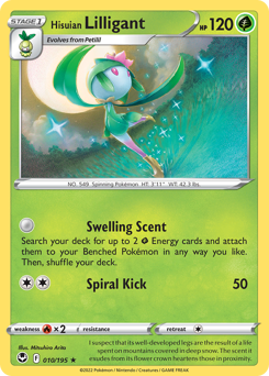 Hisuian Lilligant, Silver Tempest #10, Pokémon TCG card