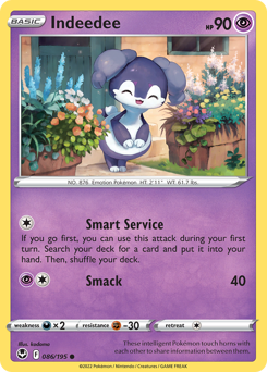 Indeedee, Silver Tempest #86, Pokémon TCG card