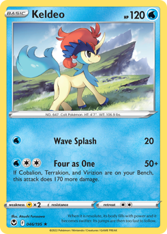Keldeo, Silver Tempest #46, Pokémon TCG card