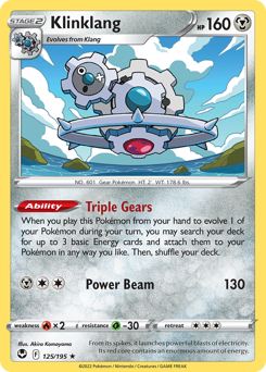 Klinklang, Silver Tempest #125, Pokémon TCG card