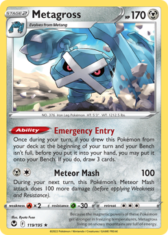 Metagross, Silver Tempest #119, Pokémon TCG card