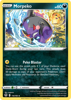 Morpeko, Silver Tempest #116, Pokémon TCG card