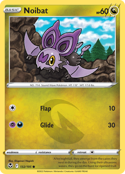 Noibat, Silver Tempest #132, Pokémon TCG card
