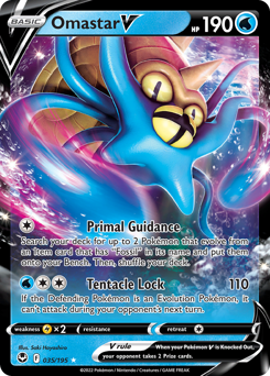 Omastar V, Silver Tempest #35, Pokémon TCG card