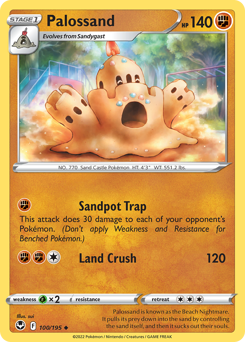 Palossand, Silver Tempest #100, Pokémon TCG card