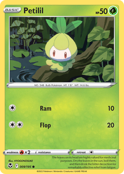 Petilil, Silver Tempest #9, Pokémon TCG card