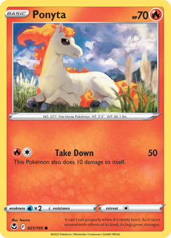 Ponyta, Silver Tempest #21, Pokémon TCG card