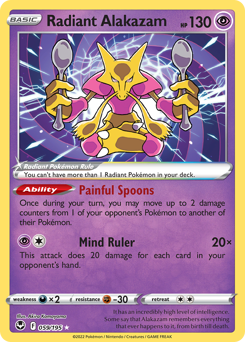 Radiant Alakazam, Silver Tempest #59, Pokémon TCG card