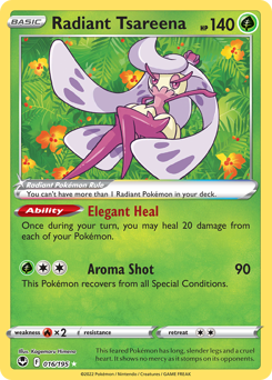 Radiant Tsareena, Silver Tempest #16, Pokémon TCG card