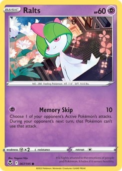 Ralts, Silver Tempest #67, Pokémon TCG card