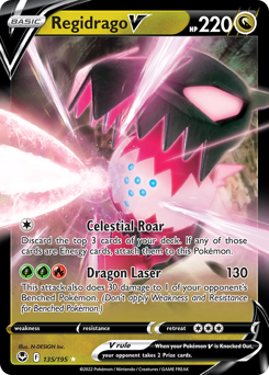 Regidrago V, Silver Tempest #135, Pokémon TCG card