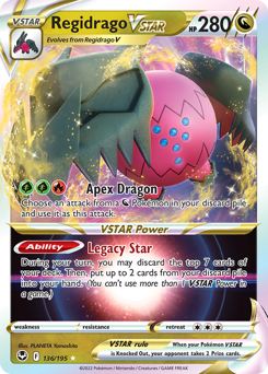 Regidrago VSTAR, Silver Tempest #136, Pokémon TCG card