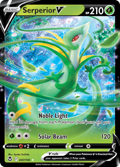 Serperior V, Silver Tempest #7, Pokémon TCG card