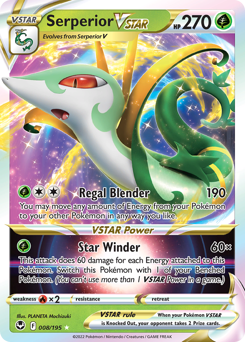 Serperior VSTAR, Silver Tempest #8, Pokémon TCG card