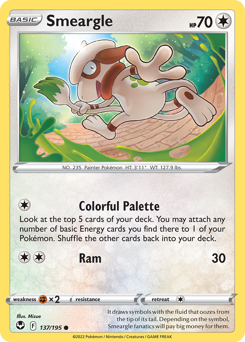 Smeargle, Silver Tempest #137, Pokémon TCG card