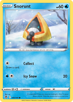 Snorunt, Silver Tempest #41, Pokémon TCG card