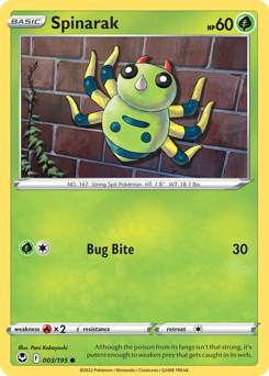 Spinarak, Silver Tempest #3, Pokémon TCG card