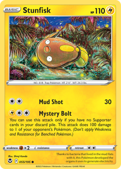 Stunfisk, Silver Tempest #55, Pokémon TCG card