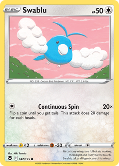 Swablu, Silver Tempest #142, Pokémon TCG card