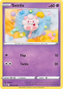 Swirlix, Silver Tempest #83, Pokémon TCG card