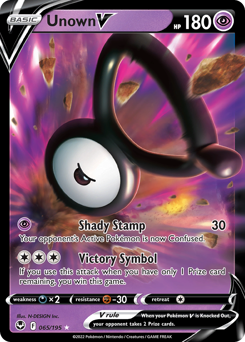 Unown V, Silver Tempest #65, Pokémon TCG card