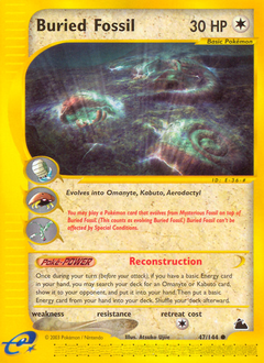 Buried Fossil, Skyridge #47, Pokémon TCG card