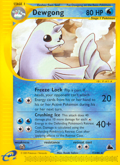 Dewgong, Skyridge #7, Pokémon TCG card