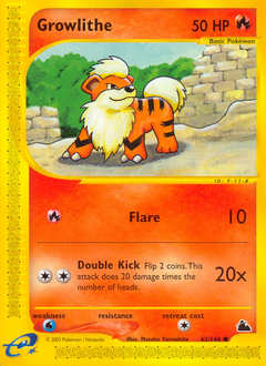 Growlithe, Skyridge #62, Pokémon TCG card