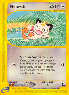 Meowth, Skyridge #78, Pokémon TCG card