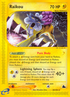 Raikou, Skyridge #28, Pokémon TCG card