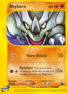 Rhyhorn, Skyridge #91, Pokémon TCG card