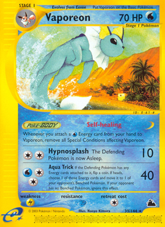 Vaporeon, Skyridge #33, Pokémon TCG card