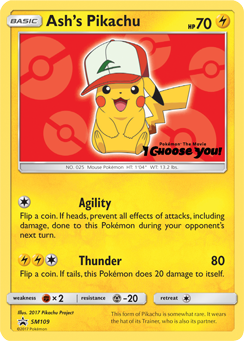 Ash's Pikachu, SM Black Star Promos #SM109, Pokémon TCG card